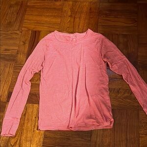 Pink Striped Long Sleeve Top